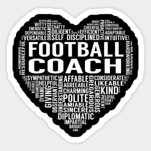 Football Coach Heart Sticker